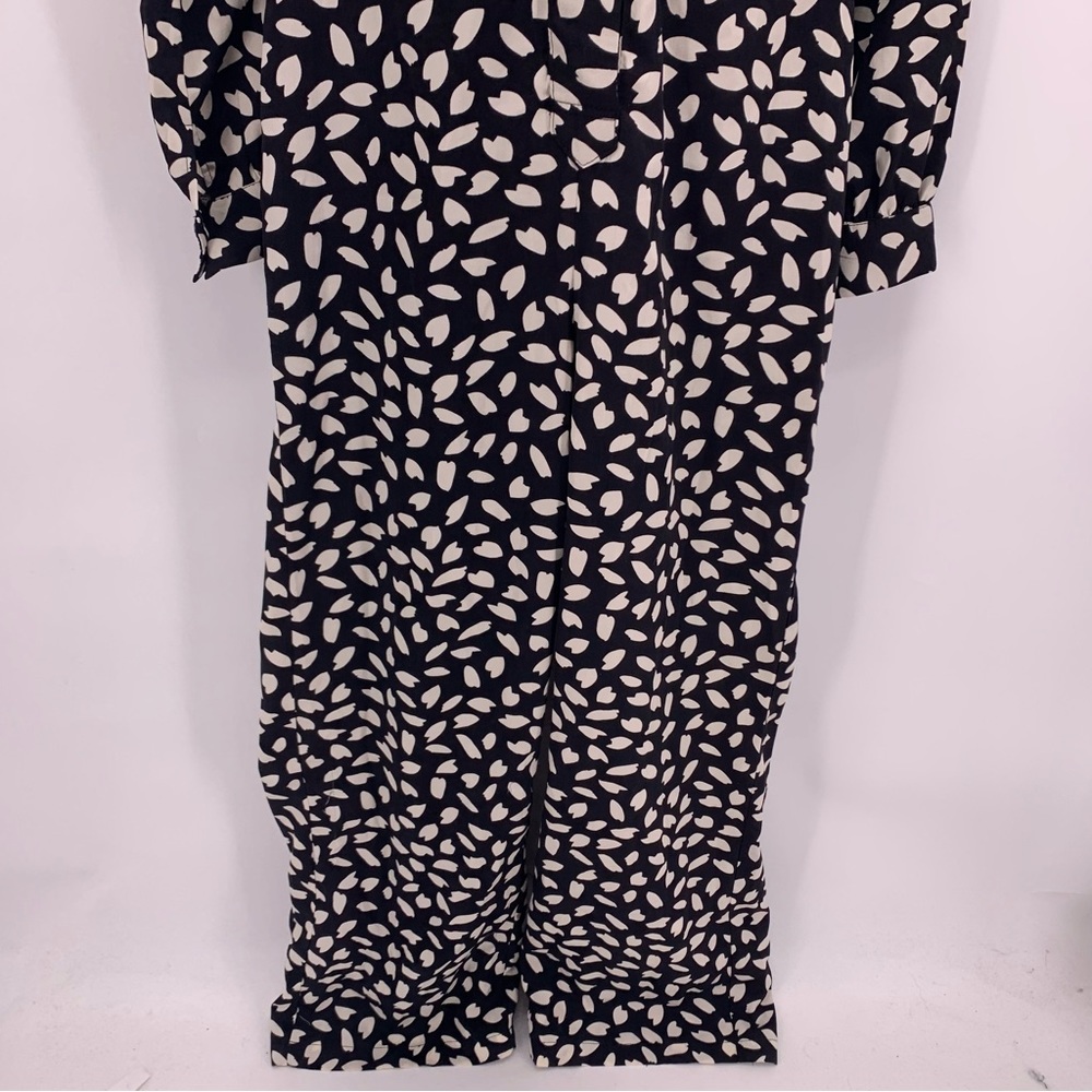 FRNCH Paris 'Mabel Jumpsuit black n cream neutral Pantsuit button up size Small - Picture 5 of 9